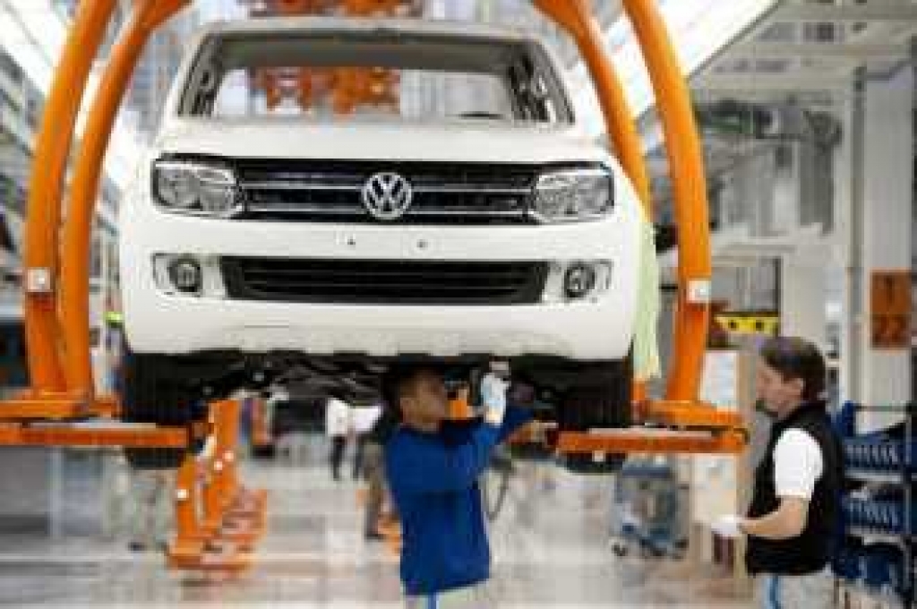 Vista de la planta automotriz de Volkswagen en Osnabrück, Alemania