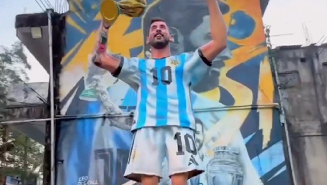 Hicieron una estatua de Lionel Messi en India y estallaron los memes en las redes sociales