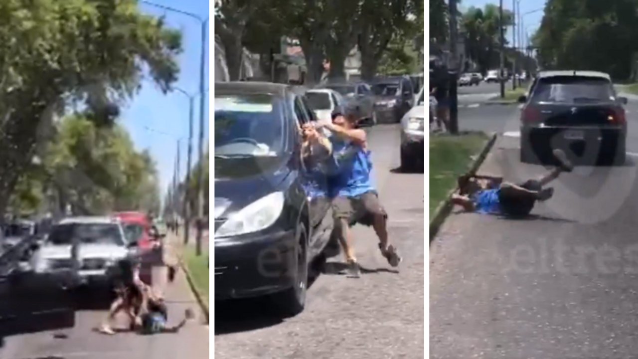 Relato salvaje en Rosario: se pelearon a las trompadas por el tránsito y fue arrastrado por un auto
