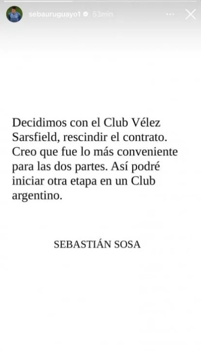 Comunicado de Sebastián Sosa