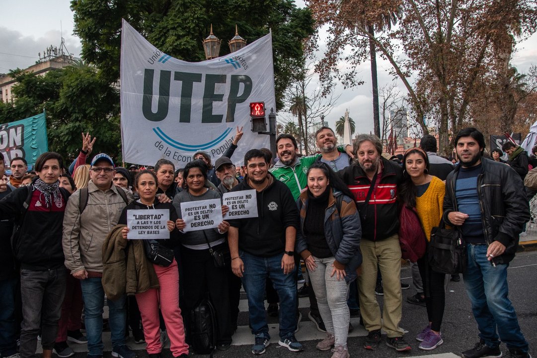 Protesta de organizaciones sociales en el AMBA