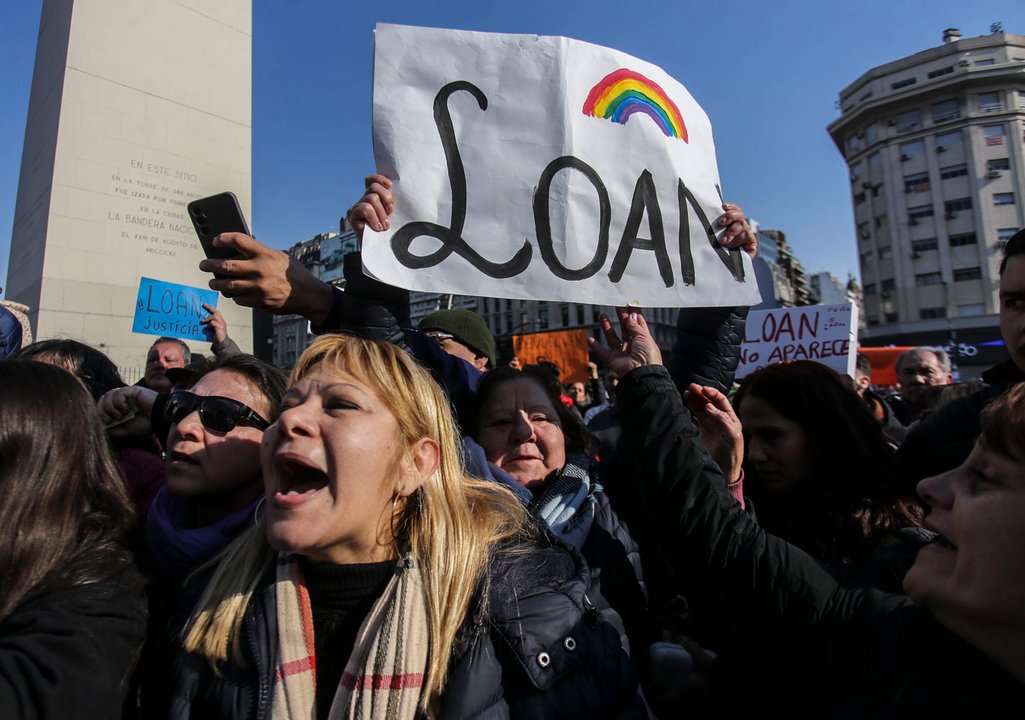 Protesta en el Obelisco. Fotografía: Agencia Noticias Argentinas / DANIEL VIDES