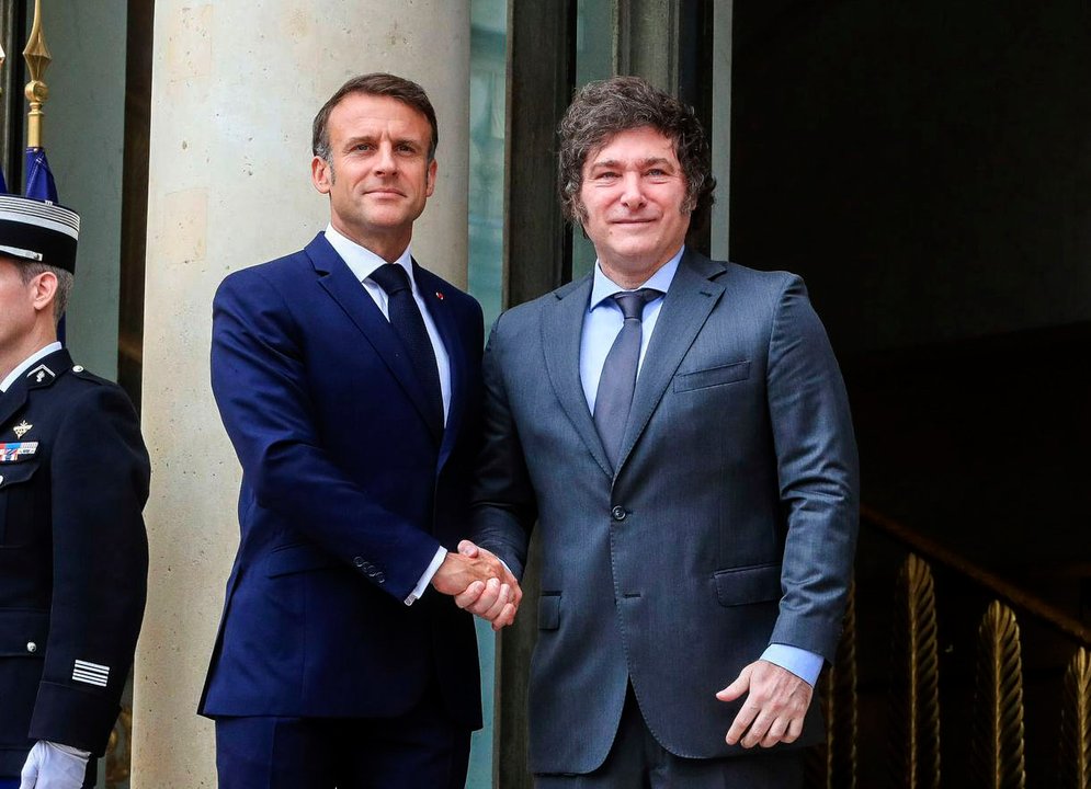 Javier Milei en actividad oficial, antes de su viaje a París