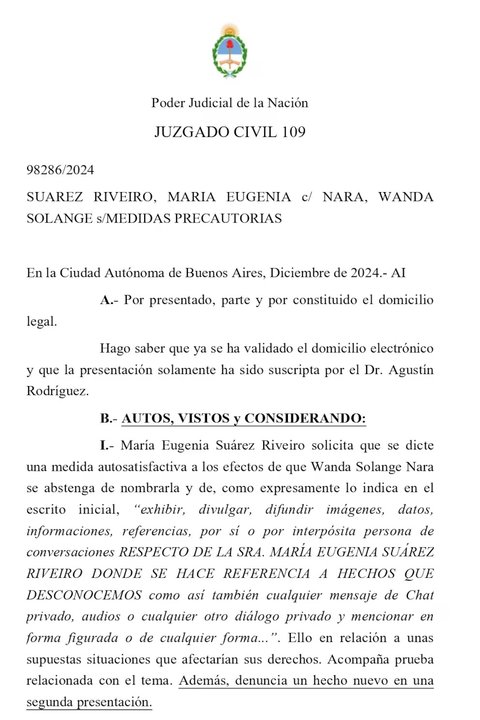 La Justicia le prohibió a Wanda Nara que siga difundiendo chats de La China Suárez