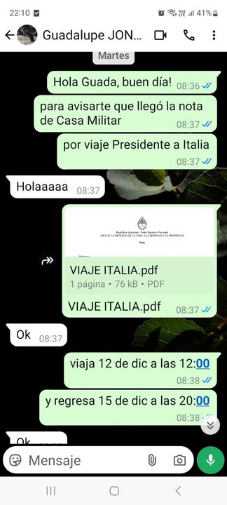 En Casa Rosada desmienten a Villarruel y aseguran que había sido notificada dos días antes del viaje de Milei