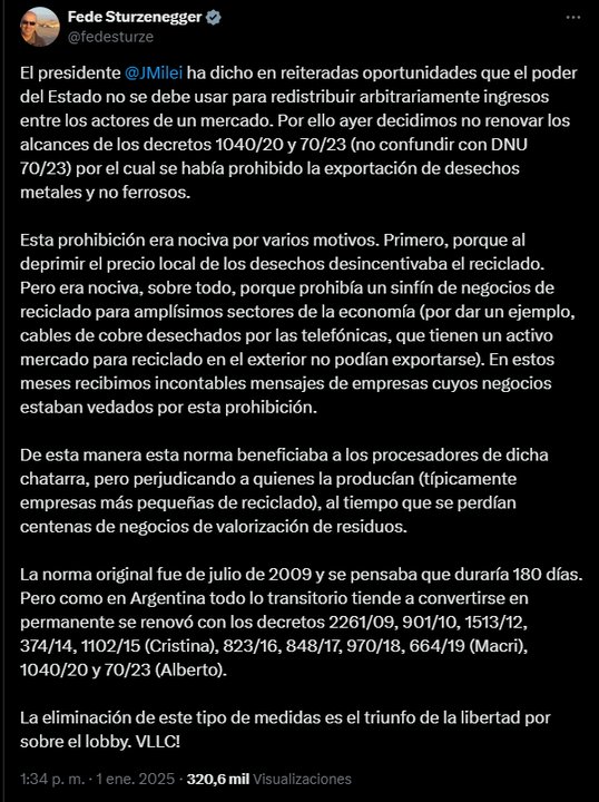 Javier Milei habilitó una actividad prohibida por Cristina Kirchner, Mauricio Macri y Alberto Fernández