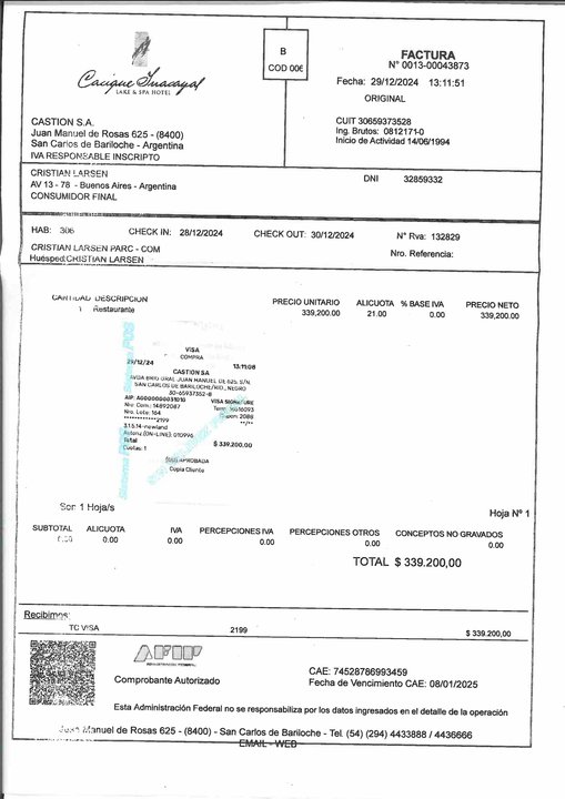 Denuncian que un funcionario del gobierno de Javier Milei gastó casi $400.000 en un "almuerzo de trabajo"