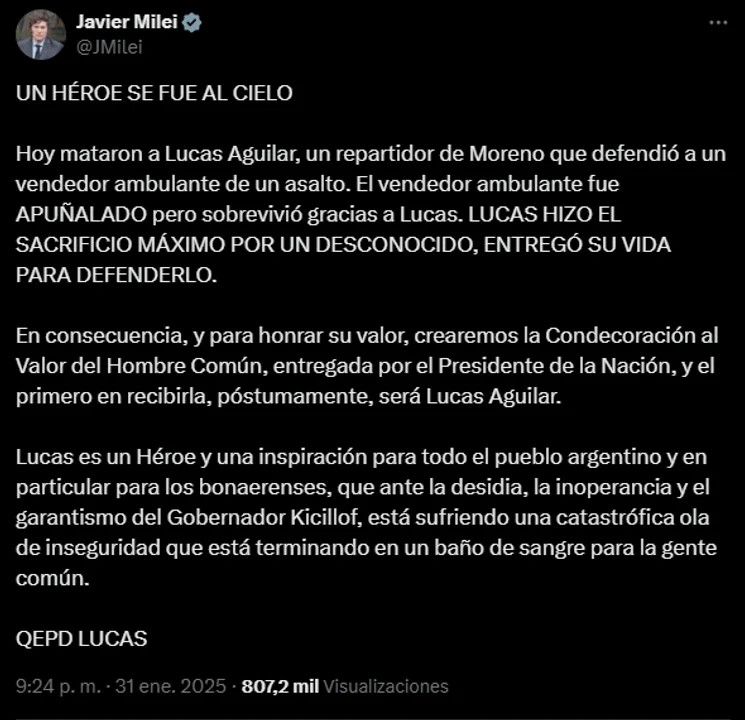 Axel Kicillof cruzó a Javier Milei: "Me repugna verlo lucrar políticamente con la muerte de un bonaerense"