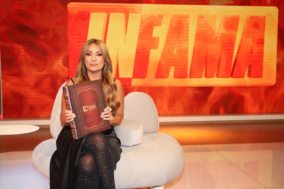 Estudio de televisión de América TV durante un programa en vivo