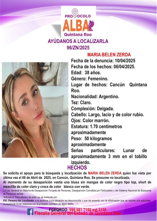 Buscan a una turista argentina que desapareció en Cancún
