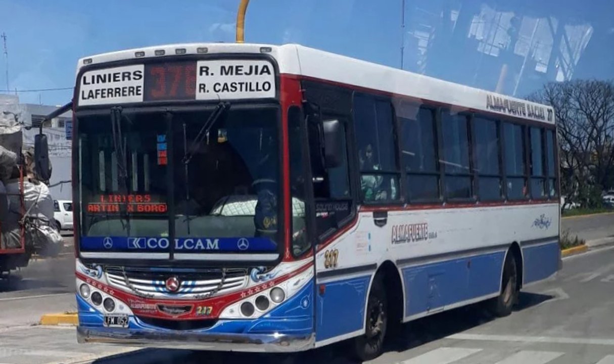Chofer de colectivo al volante en Buenos Aires