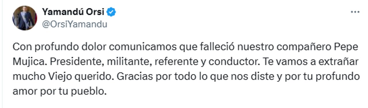 Murió Pepe Mujica