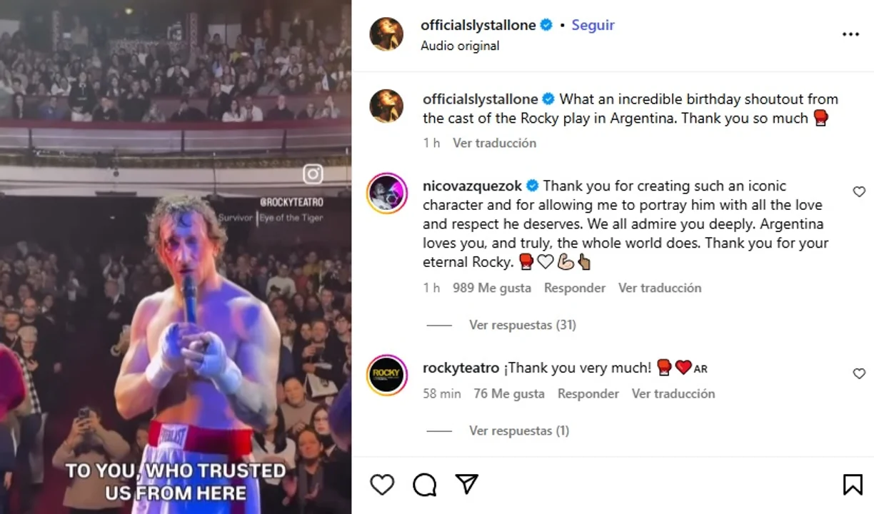 El increíble gesto de Sylvester Stallone con un actor argentino que emocionó a todos