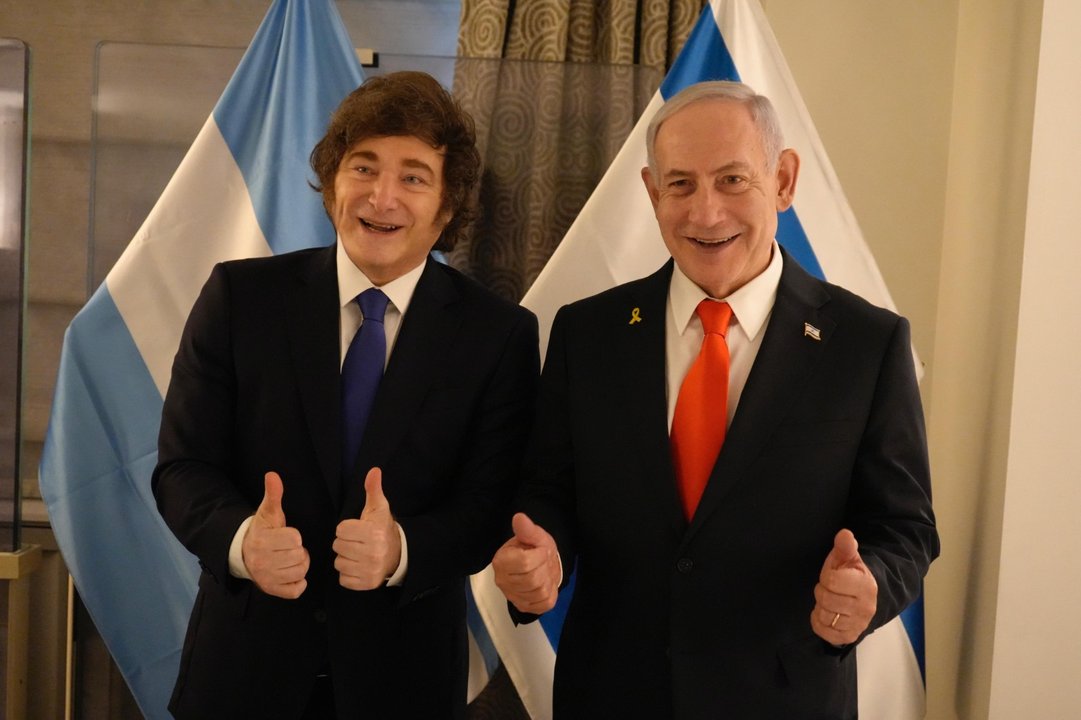 Javier Milei y Benjamín Netanyahu en Jerusalén