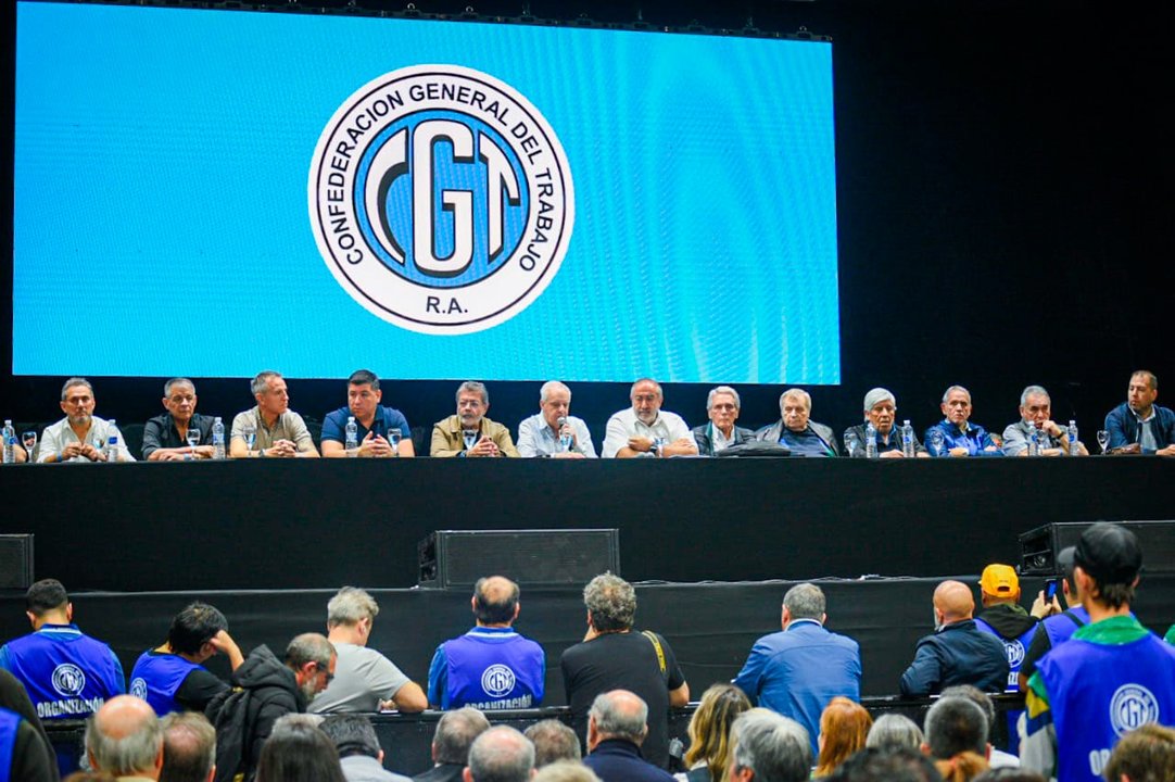 Sede de la CGT en Buenos Aires durante negociaciones por la reforma laboral