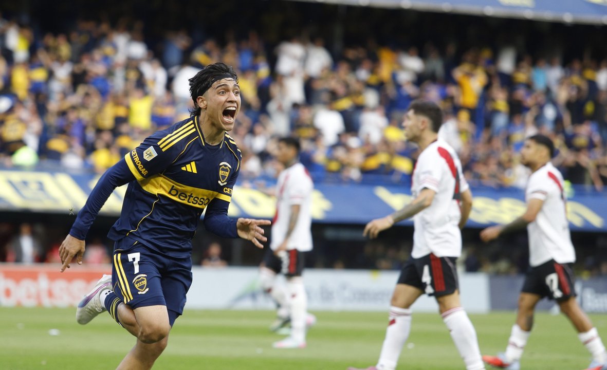 El gol del “Changuito” Zeballos para poner en ventaja a Boca en el Superclásico