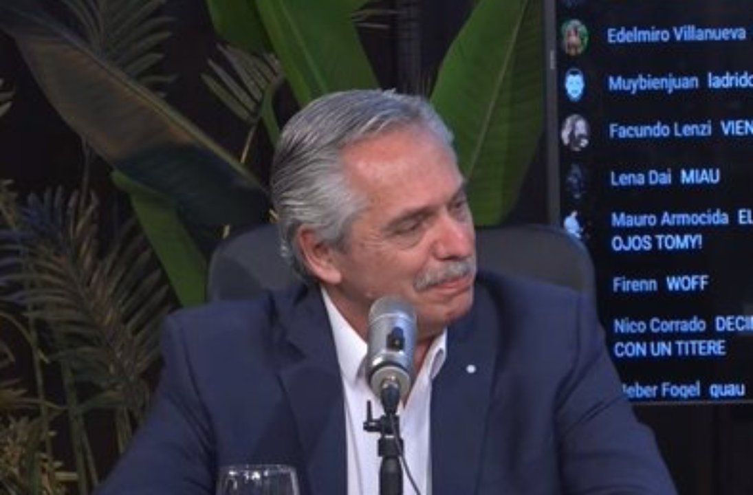 Alberto Fernández durante un acto público