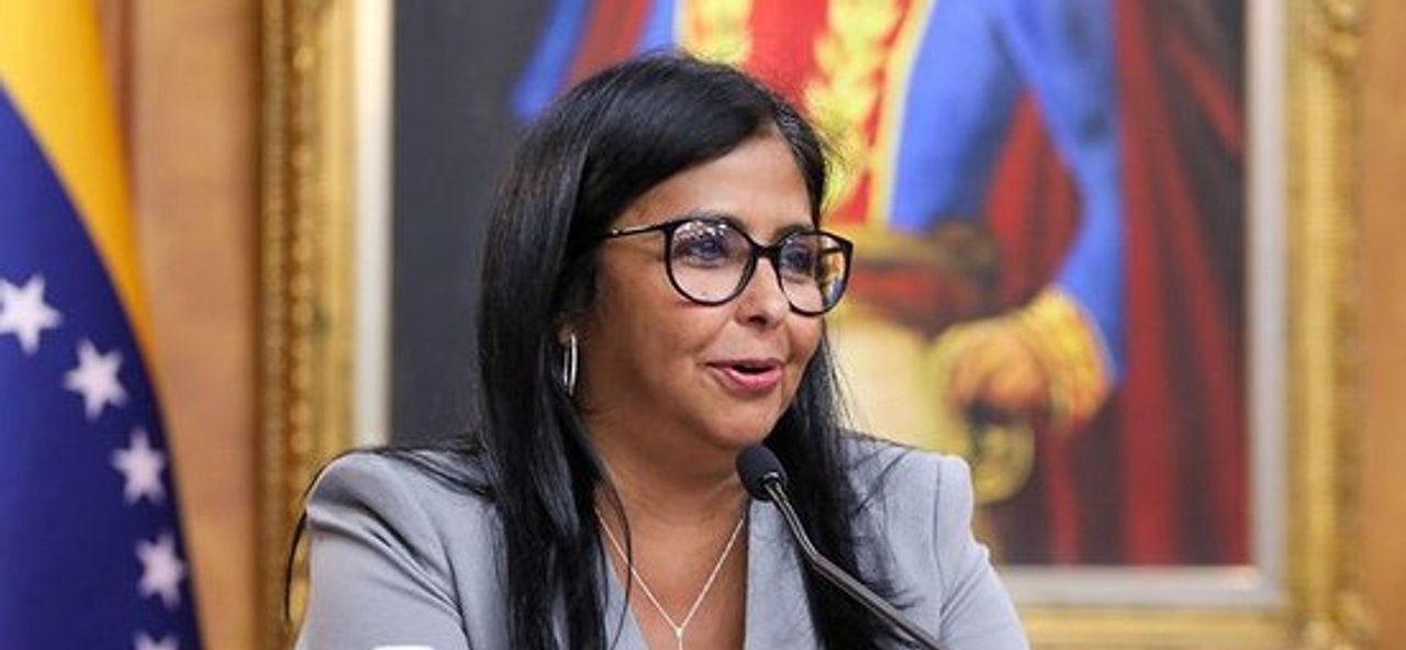 Delcy Rodríguez durante un acto en Caracas