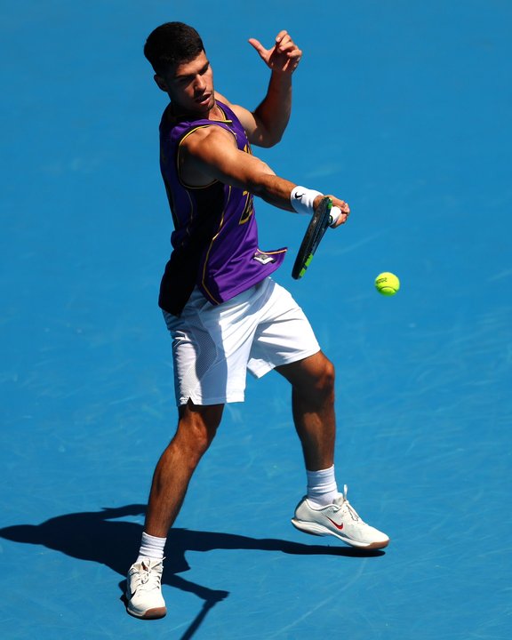 Carlos Alcaraz y Alexander Zverev en la previa del Australian Open