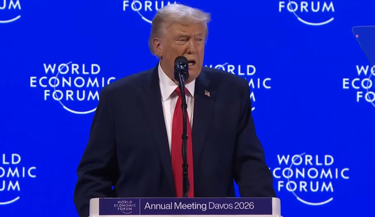 Donald Trump durante su discurso en el Foro Económico Mundial de Davos