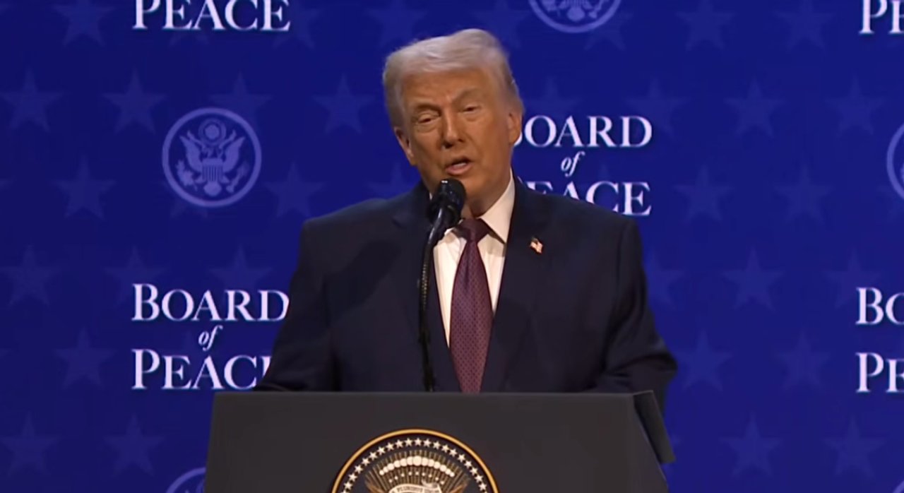 Donald Trump y líderes mundiales en Davos