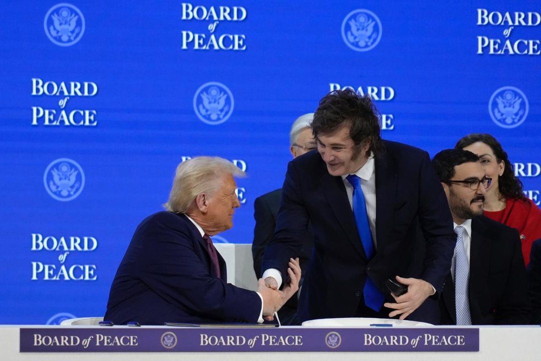 Javier Milei durante su participación en el Foro de Davos en Suiza