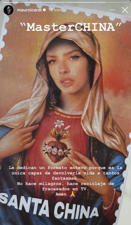 Mauro Icardi publicó una imagen de la China Suárez representada como santa en redes sociales