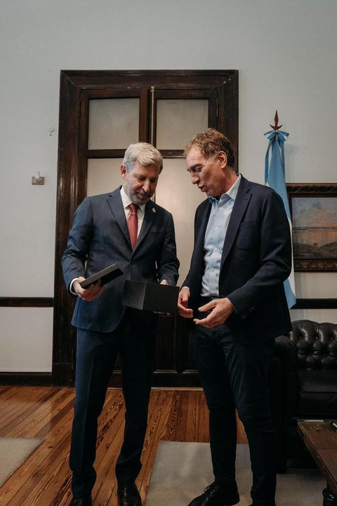 Diego Santilli y Rogelio Frigerio reunidos en la Casa de Gobierno de Entre Ríos