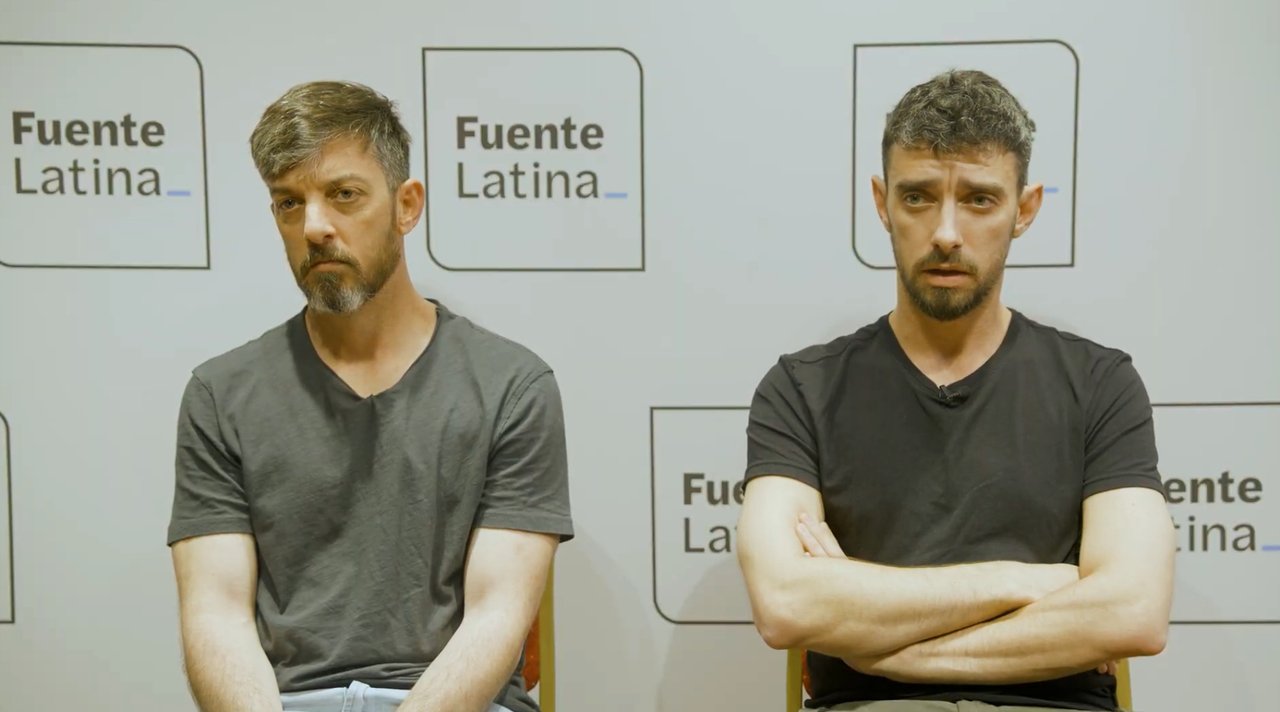 Los hermanos argentinos Cunio durante una entrevista televisiva tras su liberación de Gaza