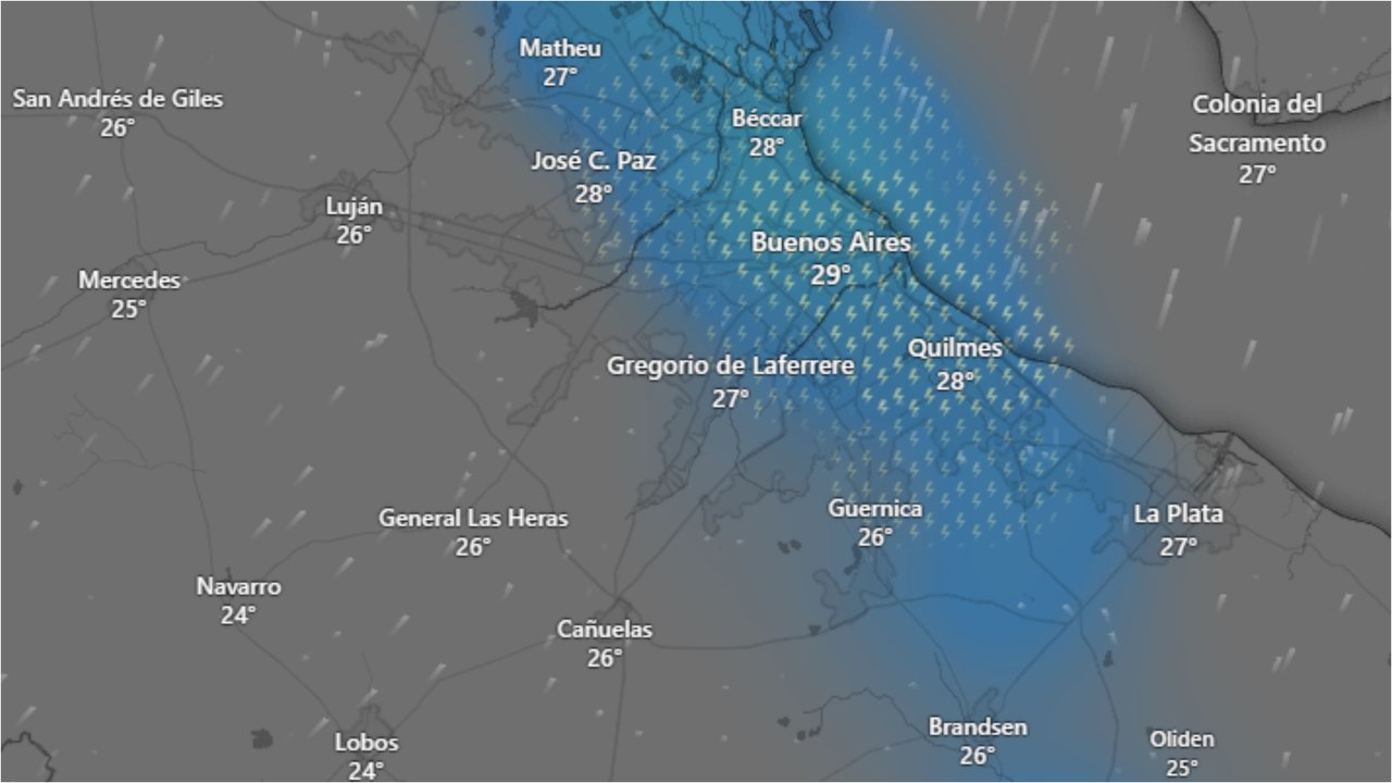 Lluvia y tormentas sobre el AMBA tras la ola de calor