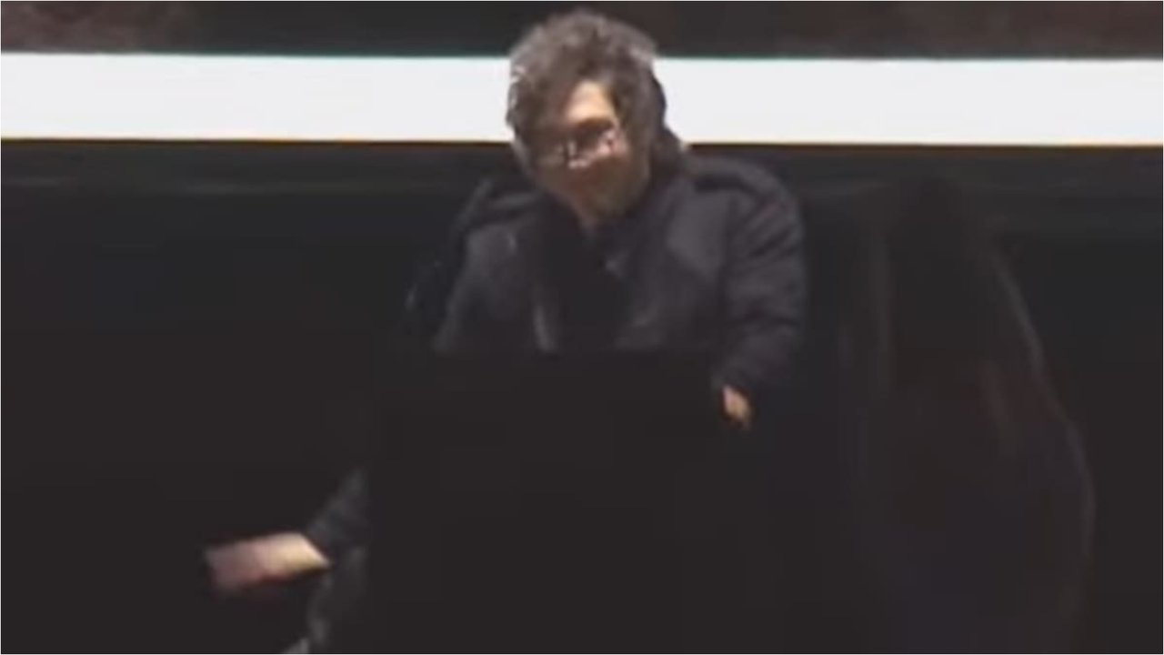 Javier Milei en el escenario durante el Derecha Fest en Mar del Plata