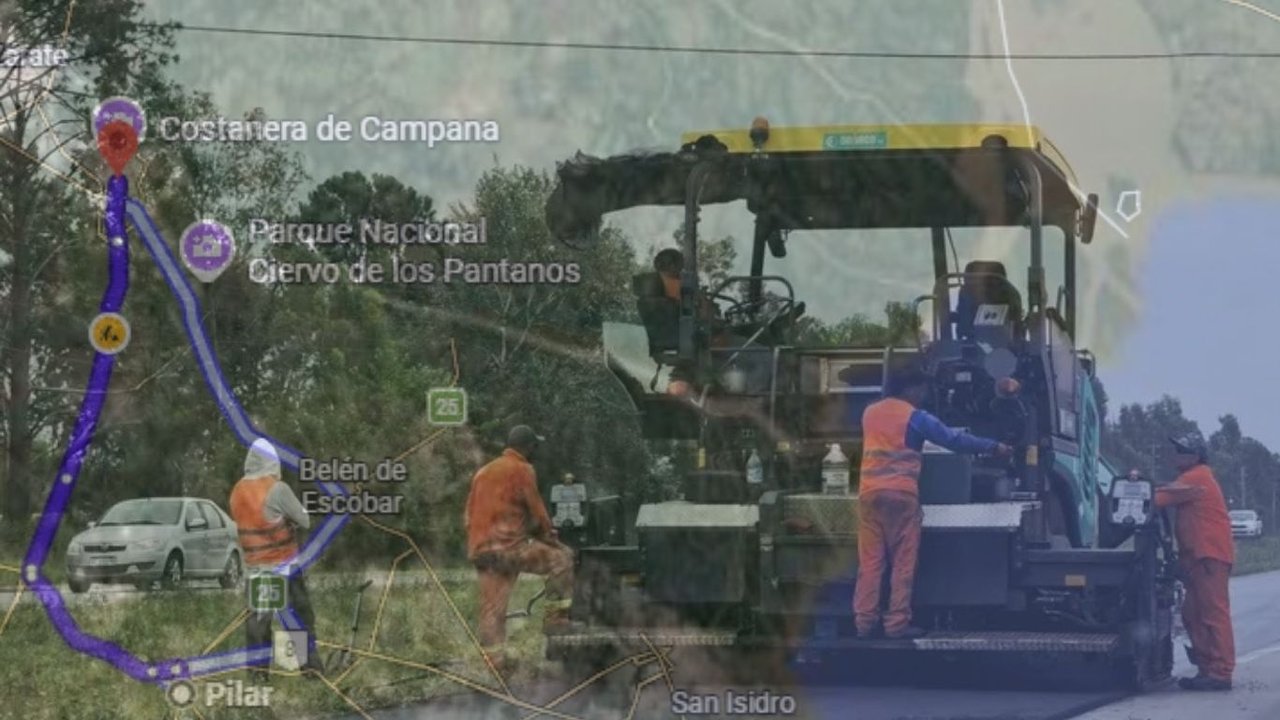 Obras viales sobre la Ruta 6 entre Pilar y Campana