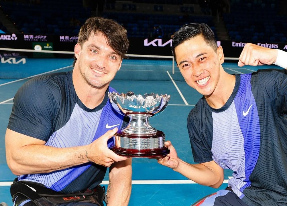 Gustavo Fernández celebra su título en el Abierto de Australia de tenis adaptado
