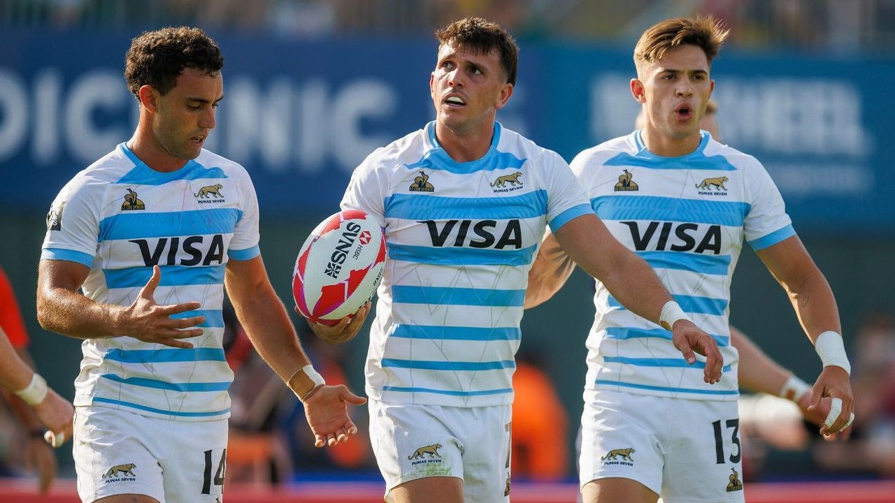 Los Pumas 7s frente a Gran Bretaña en el Seven de Singapur