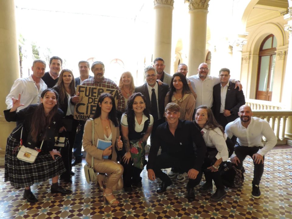 Javier Milei junto a influencers libertarios en Casa Rosada