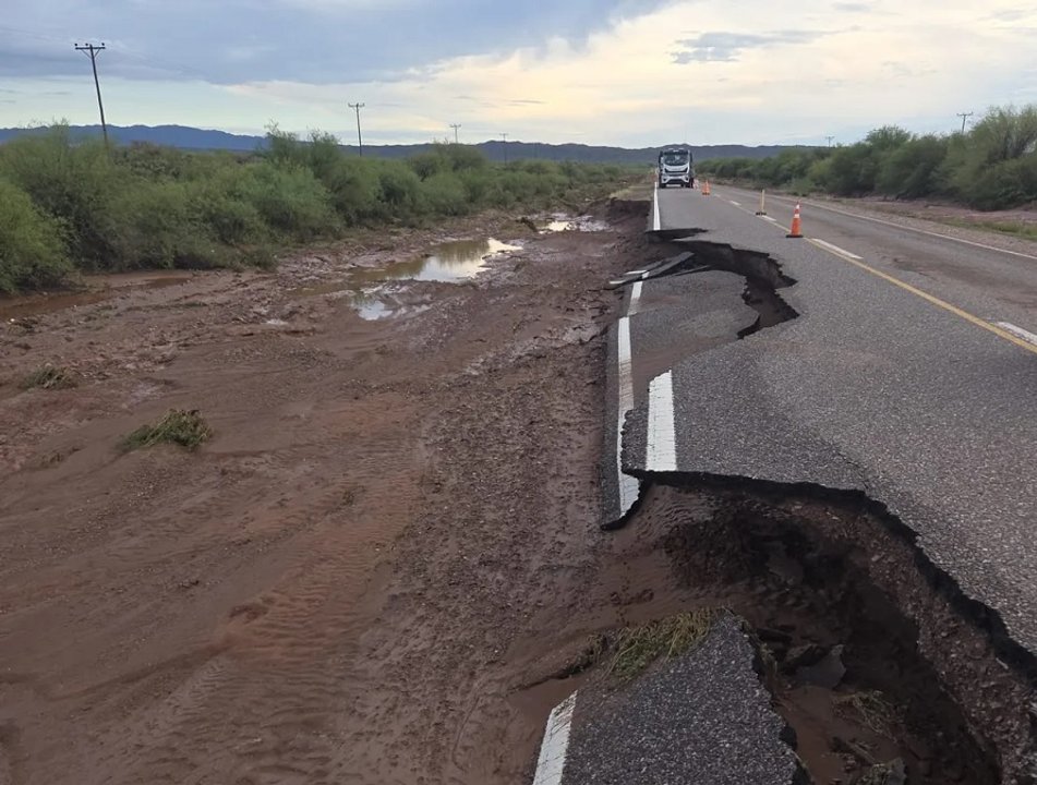 Daños en la Ruta Nacional 141 en San Juan tras un fuerte temporal