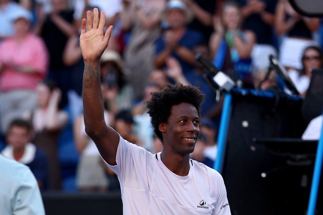 Gaël Monfils durante un partido de tenis