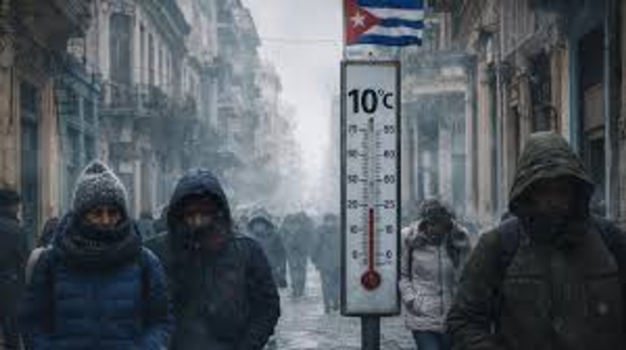 Cubanos abrigados ante el inusual frío y la crisis energética