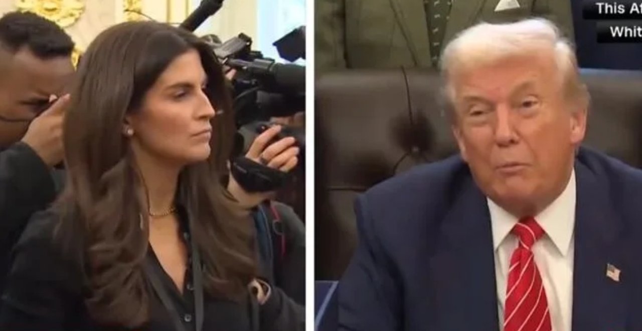 Donald Trump en el Salón Oval durante un cruce con la prensa