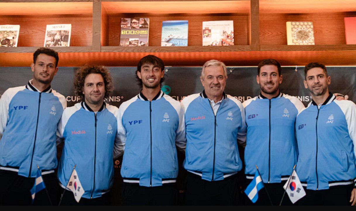 Equipo argentino de Copa Davis antes de la serie con Corea del Sur