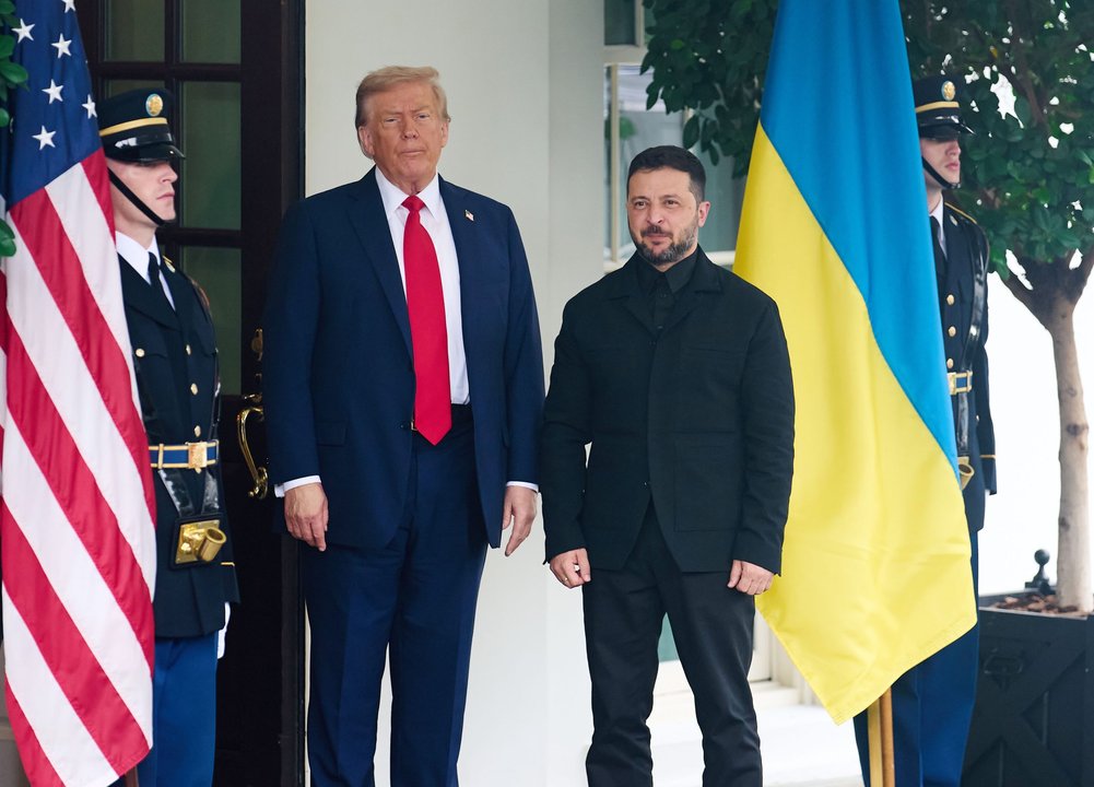 Volodímir Zelenski durante una conferencia de prensa