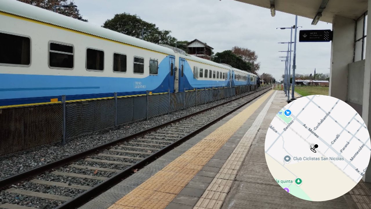 Peritos trabajan en vías del tren en San Nicolás