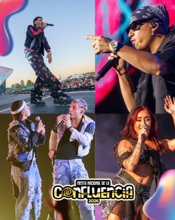 Escenario principal de la Fiesta Nacional de la Confluencia 2026 lleno de público