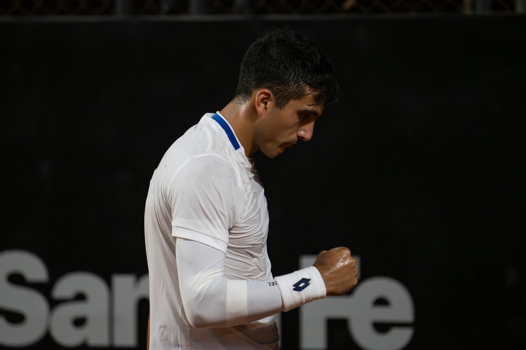 Román Burruchaga durante el Challenger de Rosario