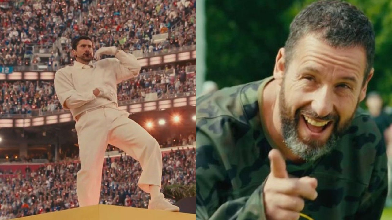 Bad Bunny durante su show de medio tiempo en el Super Bowl 2026