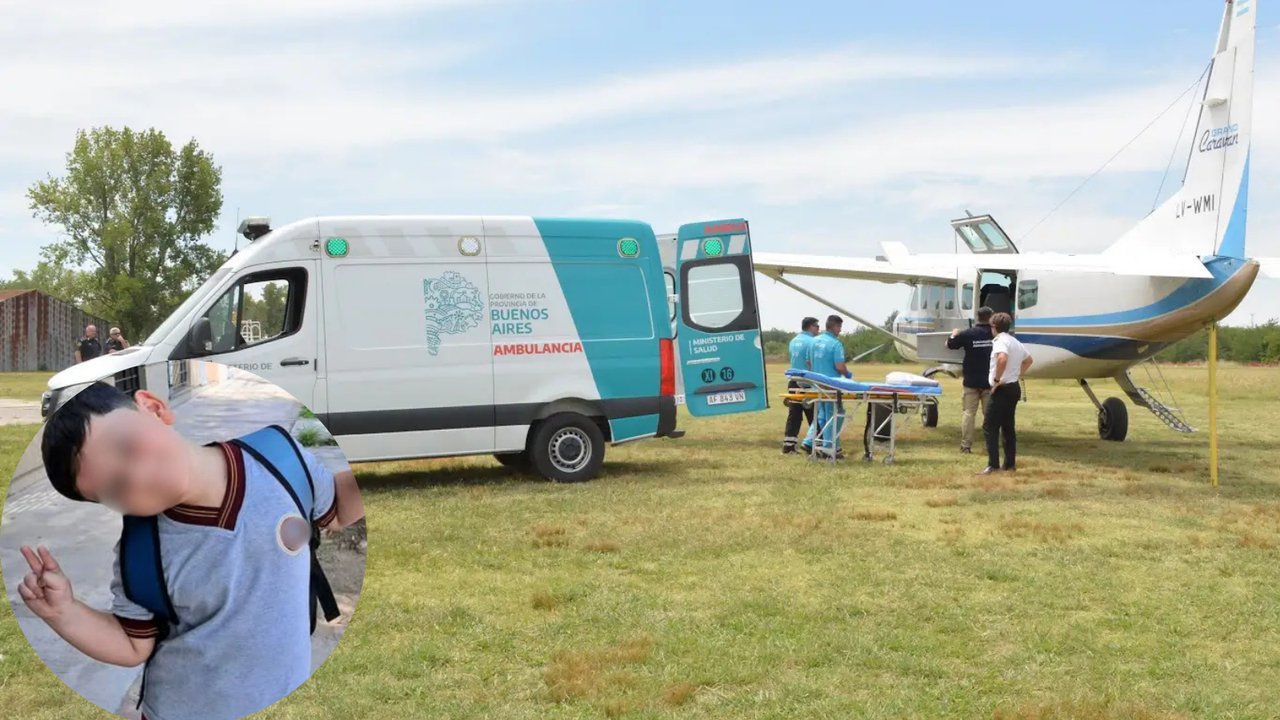 Traslado sanitario aéreo de un paciente pediátrico en la Provincia de Buenos Aires