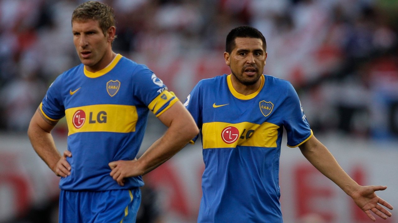 Martín Palermo y Juan Román Riquelme en Boca Juniors