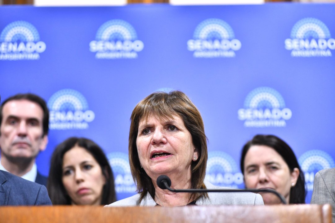 Patricia Bullrich durante una entrevista radial