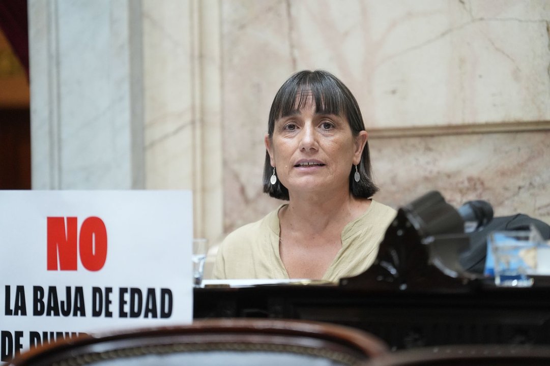 Romina Del Plá durante una exposición pública sobre el Régimen Penal Juvenil