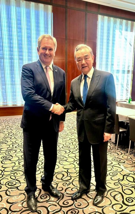 El canciller Pablo Quirno junto a líderes internacionales en Alemania